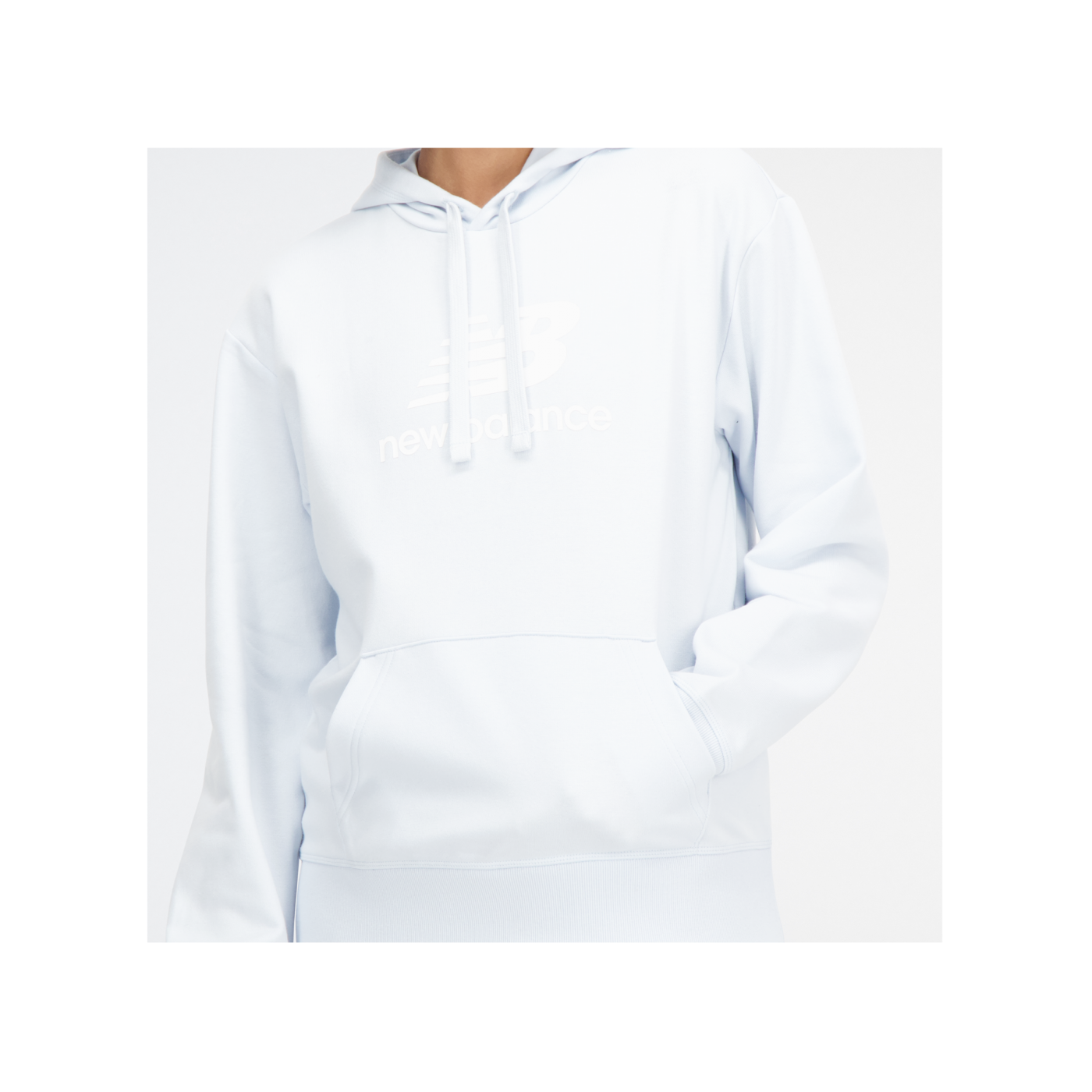 New Balance Stacked Oversized Hoody Damen Blau