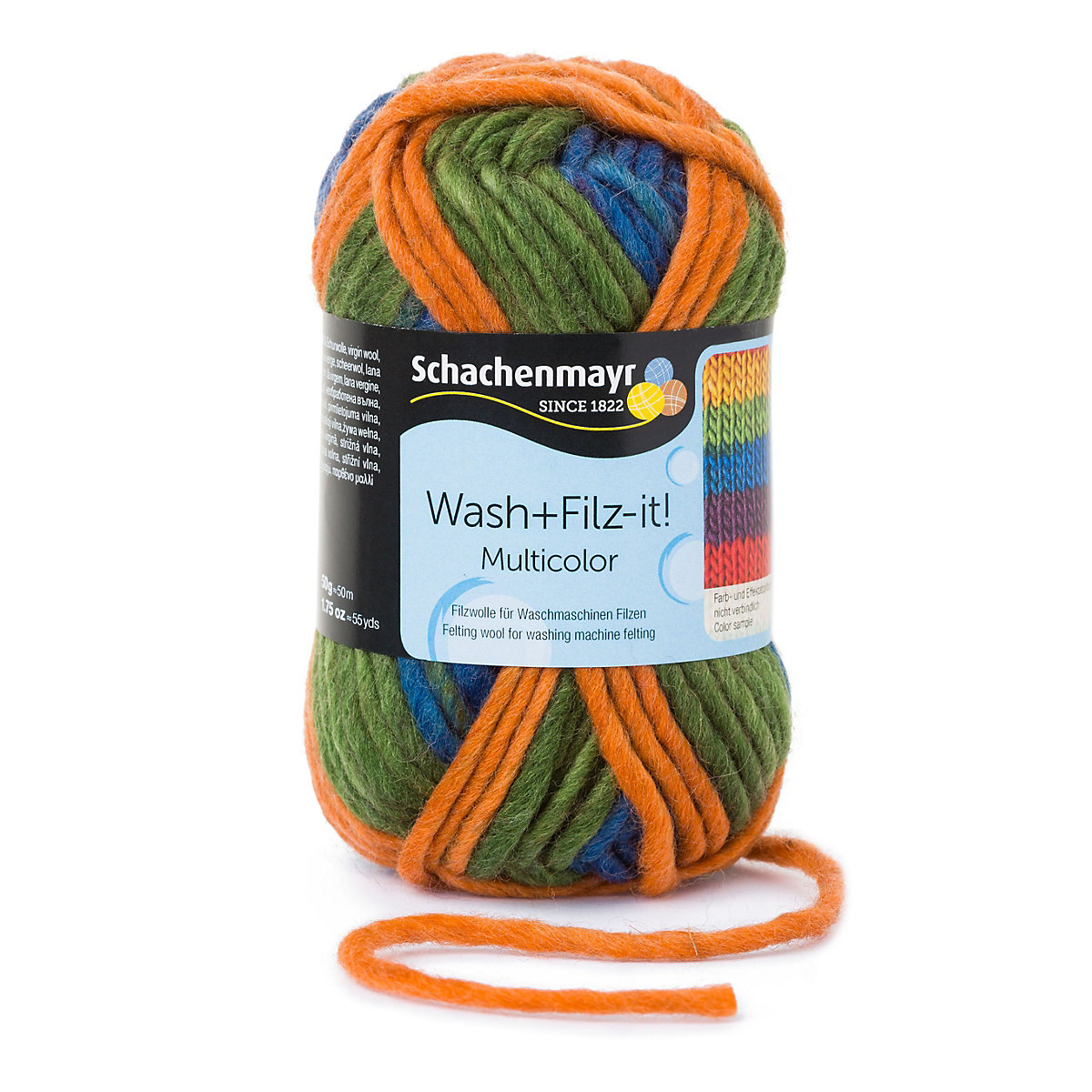 Filzgarne Wash+Filz-it! Multicolor, 50g exotic stripes