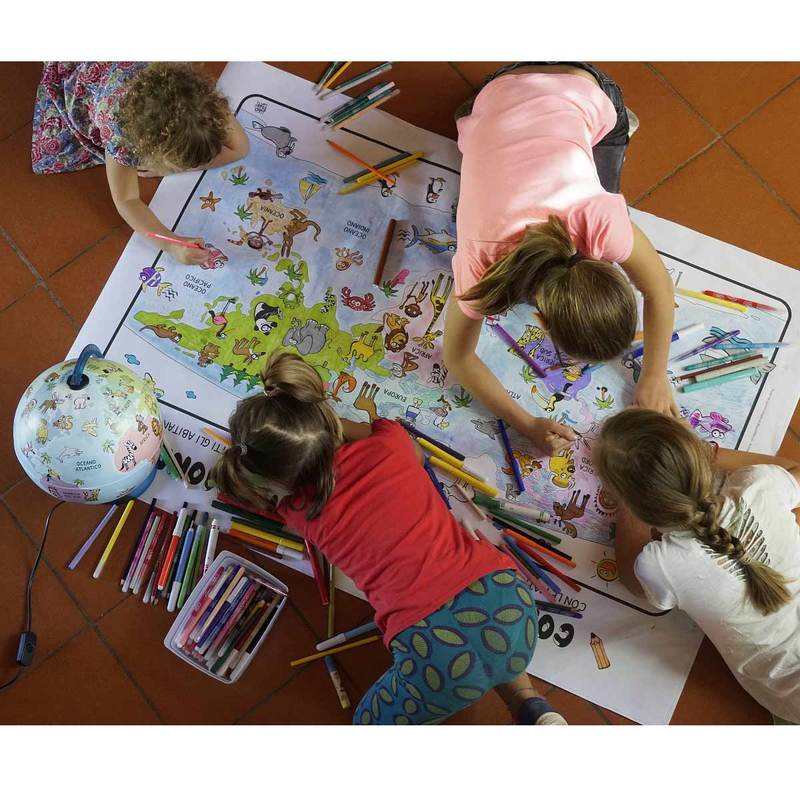 Globe des petits et carte à colorier Mappa Mondo Sicjeg