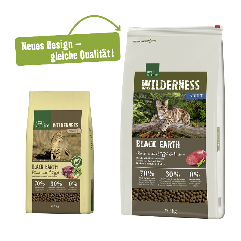 REAL NATURE Trockenfutter REAL NATURE WILDERNESS Black Earth Adult Rind, Büffel & Huhn 7 kg