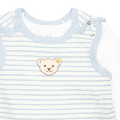 Set Strampler + T-Shirt langarm GOTS, hellblau
