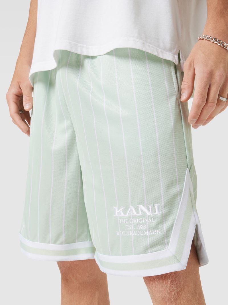 Shorts mit Label-Stitching in mint
