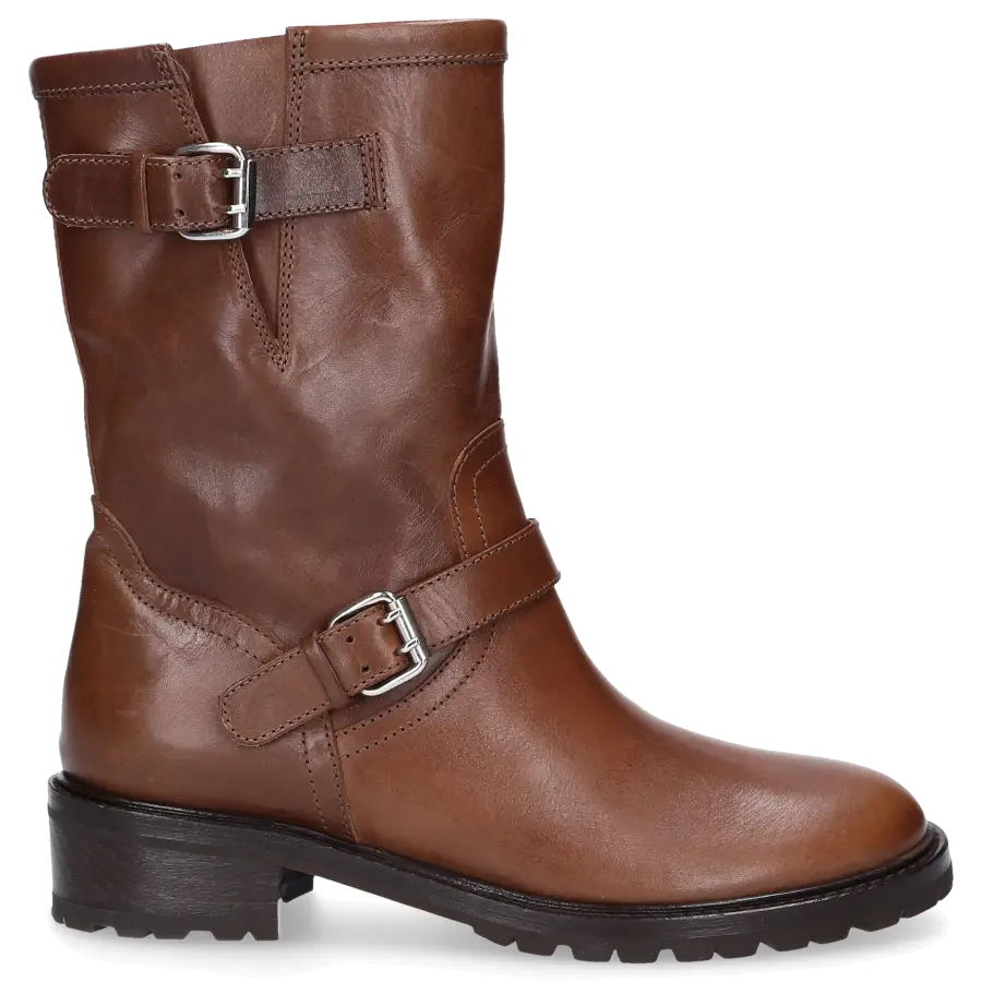 Unützer - Stiefel Kalbsleder Zierschnalle braun - grau