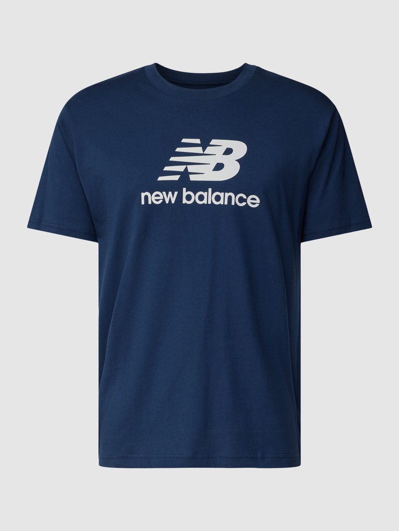 T-Shirt mit Logo-Print in marineblau