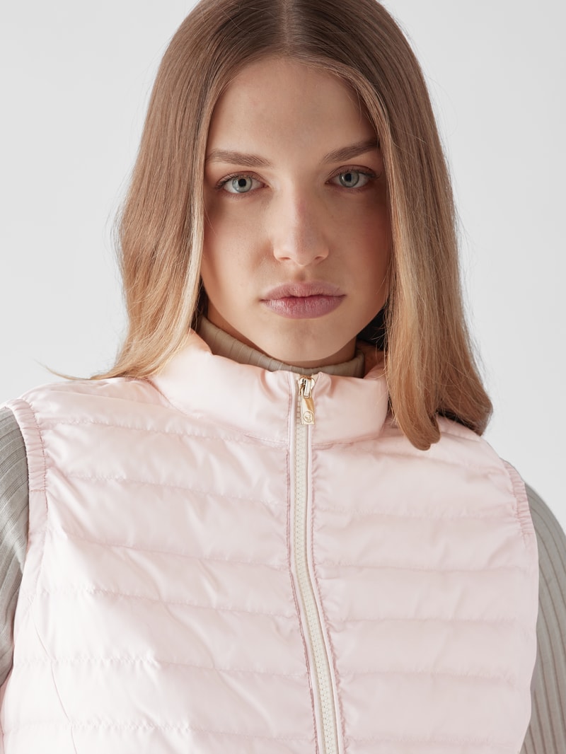 Daunenweste in Stepp-Optik in rosa