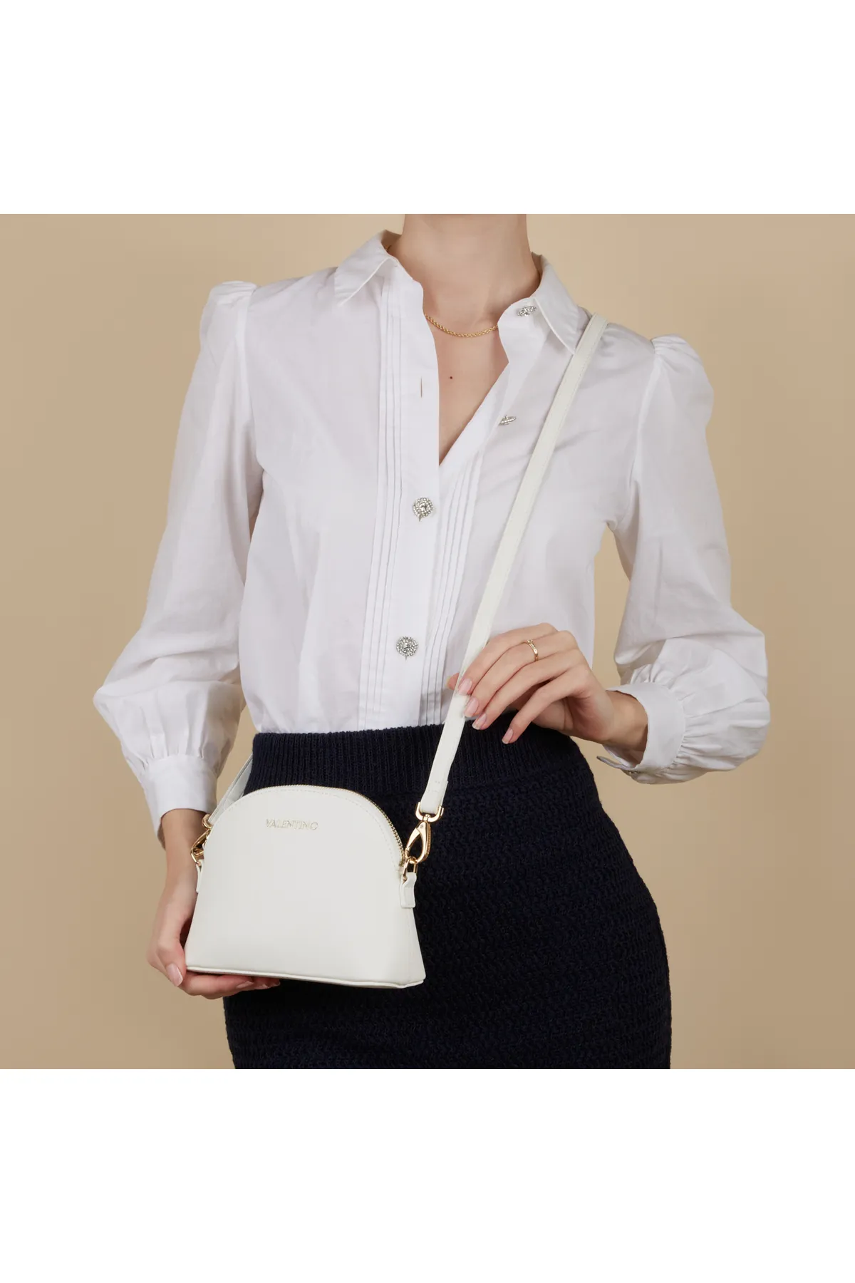 1'ASLAN  Valentino Bags Mayfair Damen Umhängetasche Weiß Vbs7ls01bianco