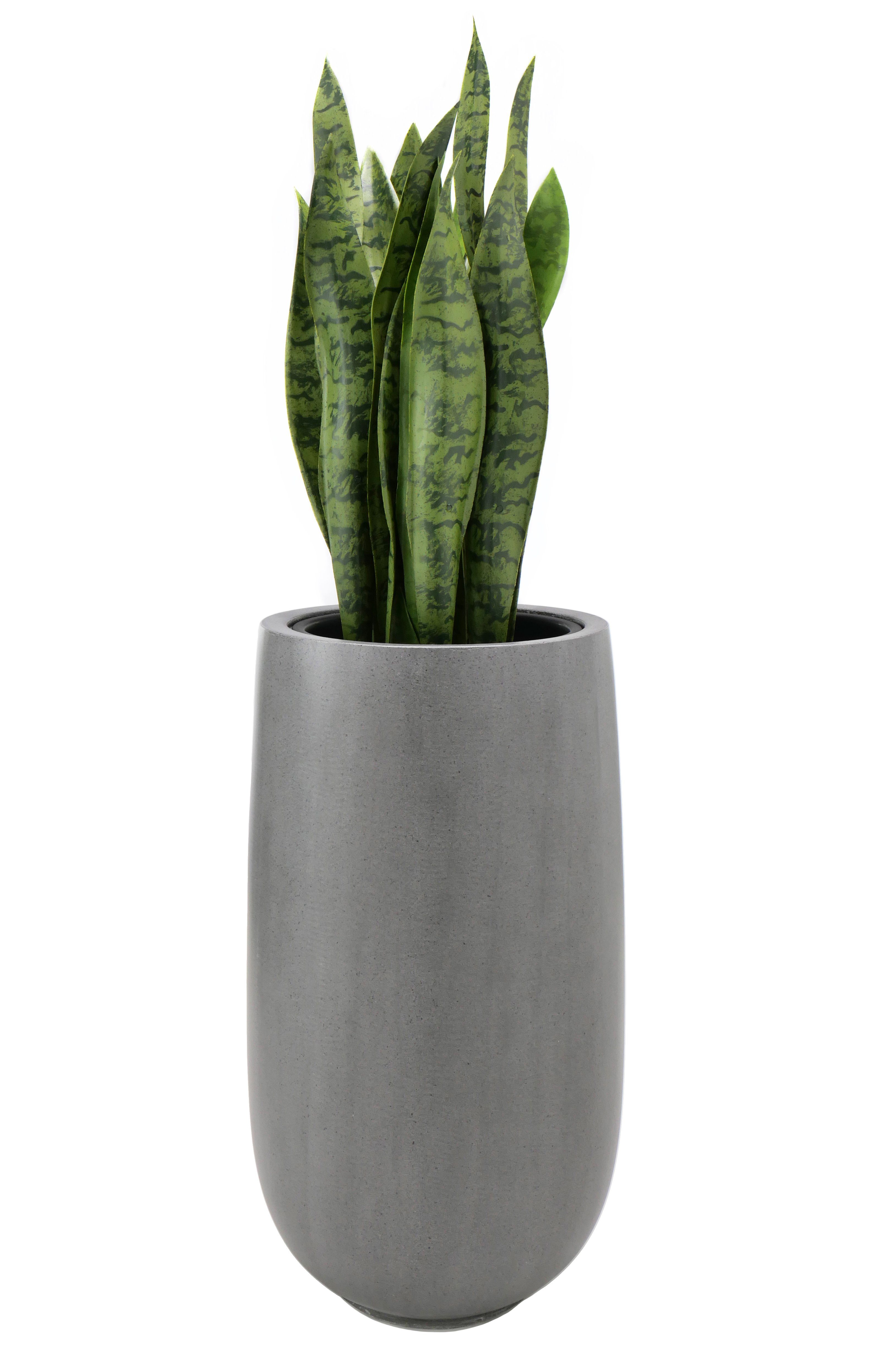 Flingora Bodenvase Tamee, mit Einsatz - Fiberglas - Indoor & Outdoor - Staubgrau - Höhe 65 cm