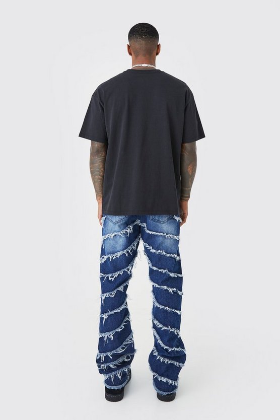 Lockere Jeans mit ausgefranstem Saum