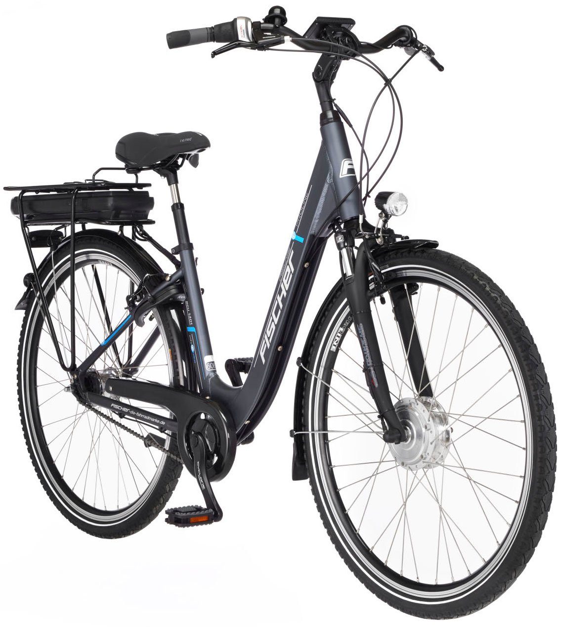 FISCHER Fahrrad E-Bike CITA ECU 1401 44, 7 Gang Shimano Nexus Schaltwerk, Nabenschaltung, Frontmotor, 522 Wh Akku, (mit Rahmenschloss)