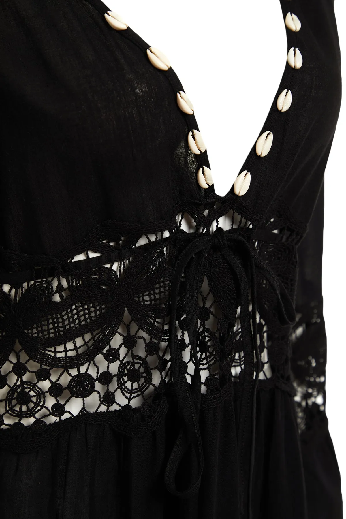 Trendyol Collection  Schwarzes Brode-Strandkleid mit Details TBESS21EL2785