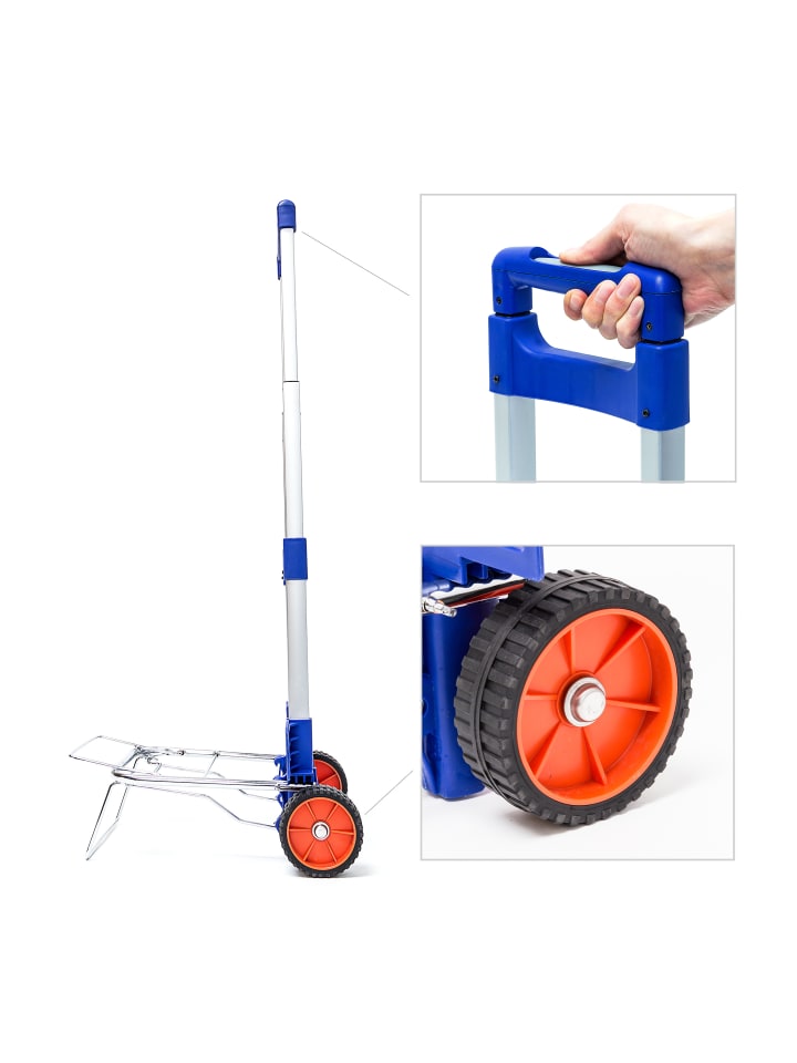 relaxdays Transport Trolley in Blau - (B)30 x (H)93 x (T)36 cm günstig kaufen onesize