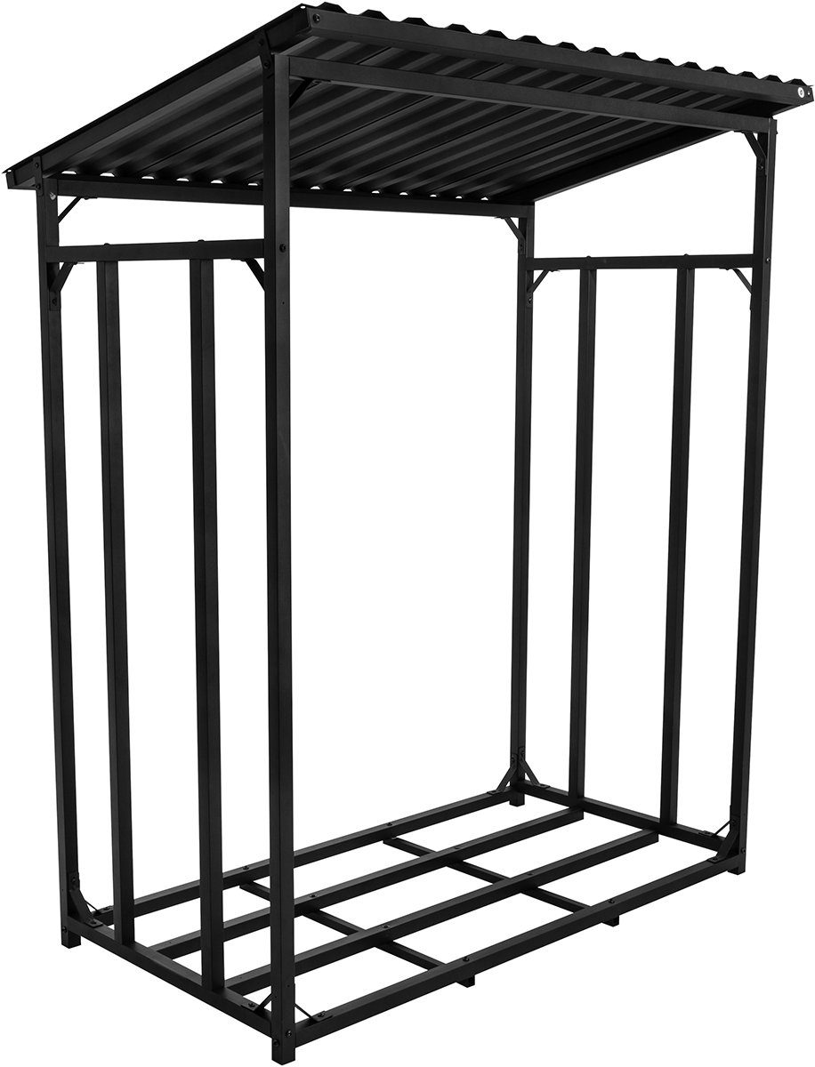 Heidenfeld Kaminholzregal Brennholzregal BR100, BxTxH:135x70x165 cm, (Kaminholzregal für außen und innen, Wetterbeständig, Welldach, 1-St., Max. Belastung 2250 kg, Stahl, Stoß- und Kratzfest), Stahl Feuerholzregal Holzstapelhilfe Holzunterstand Kamin