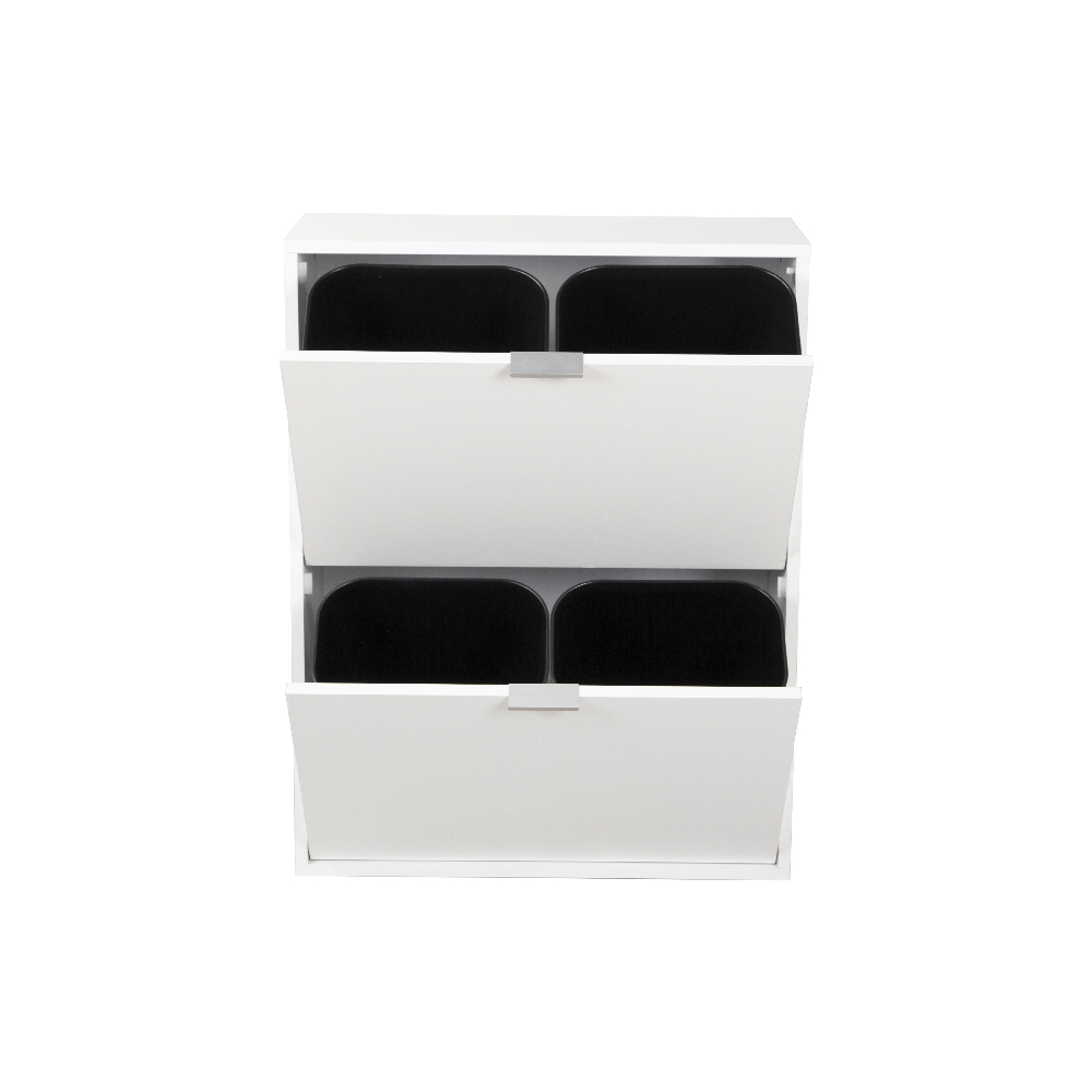 Happy Home Happy Home Mülleimerschrank mit 4 Abfalleimer weiß