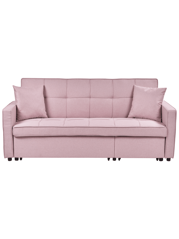 Beliani Schlafsofa GLOMMA in Rosa/Schwarz - (W) 204 x (H) 93 x (L) 88 cm günstig kaufen onesize