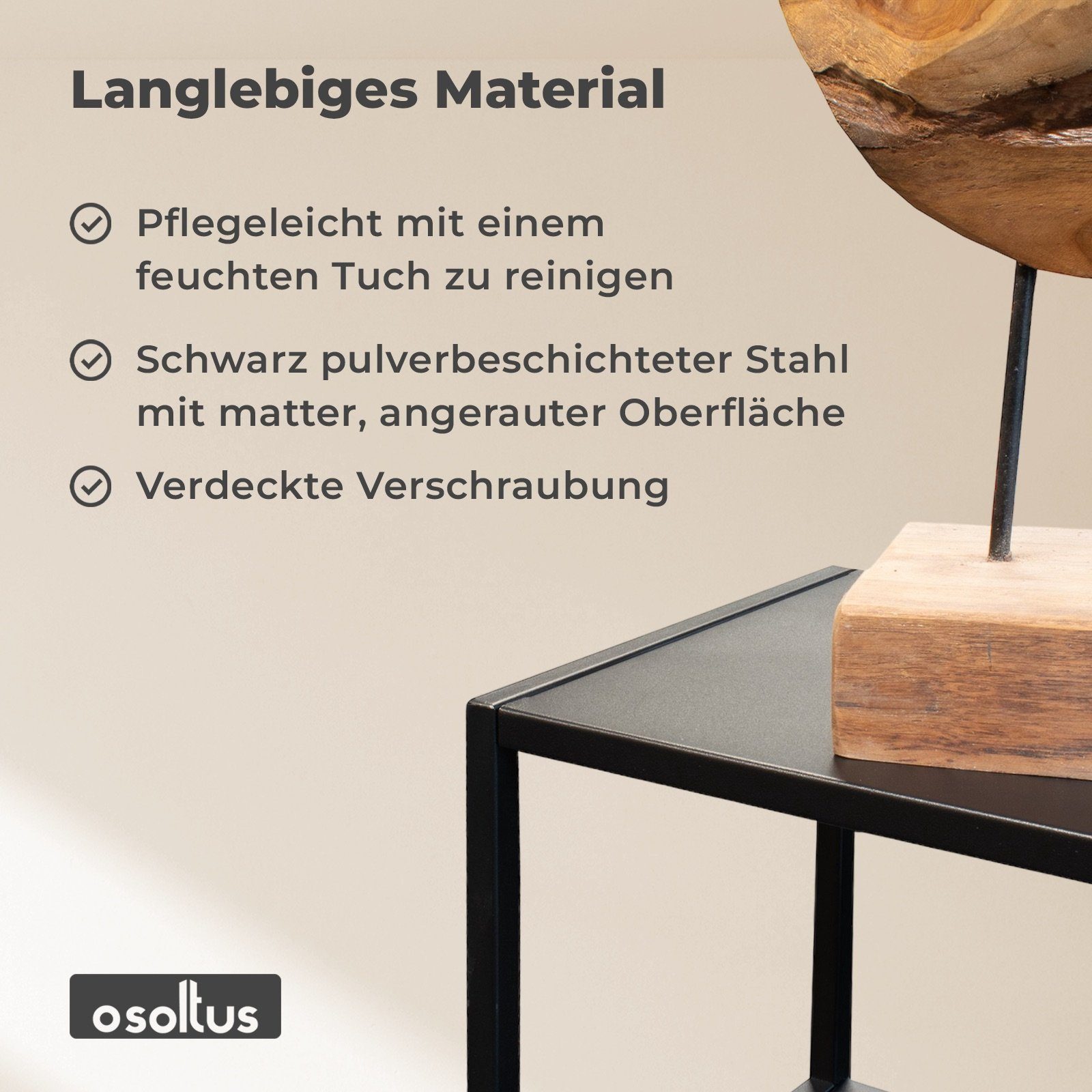 osoltus Raumteiler osoltus cube Industrie Stil Konsolentisch Konsole Stahl schwarz
