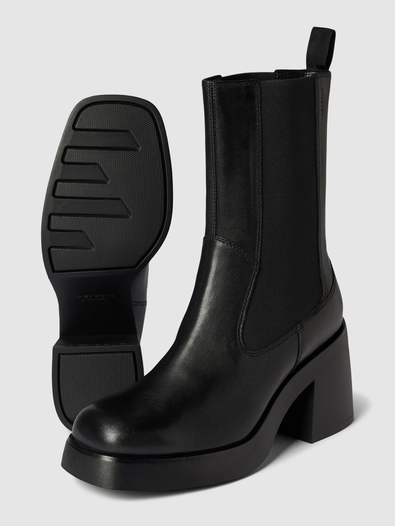 Chelsea Boots aus Leder in unifarbenem Design Modell 'BROOKE' in schwarz