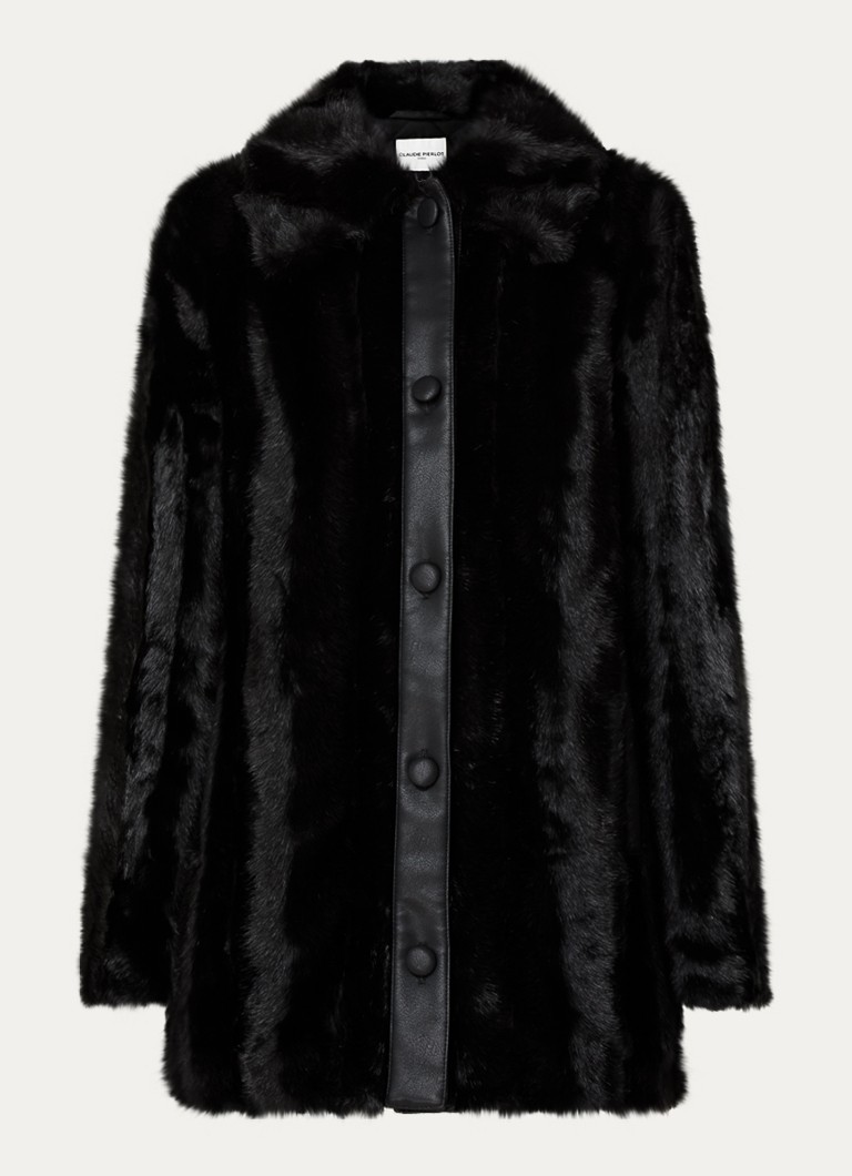 Claudie Pierlot Faux fur coat with side pockets