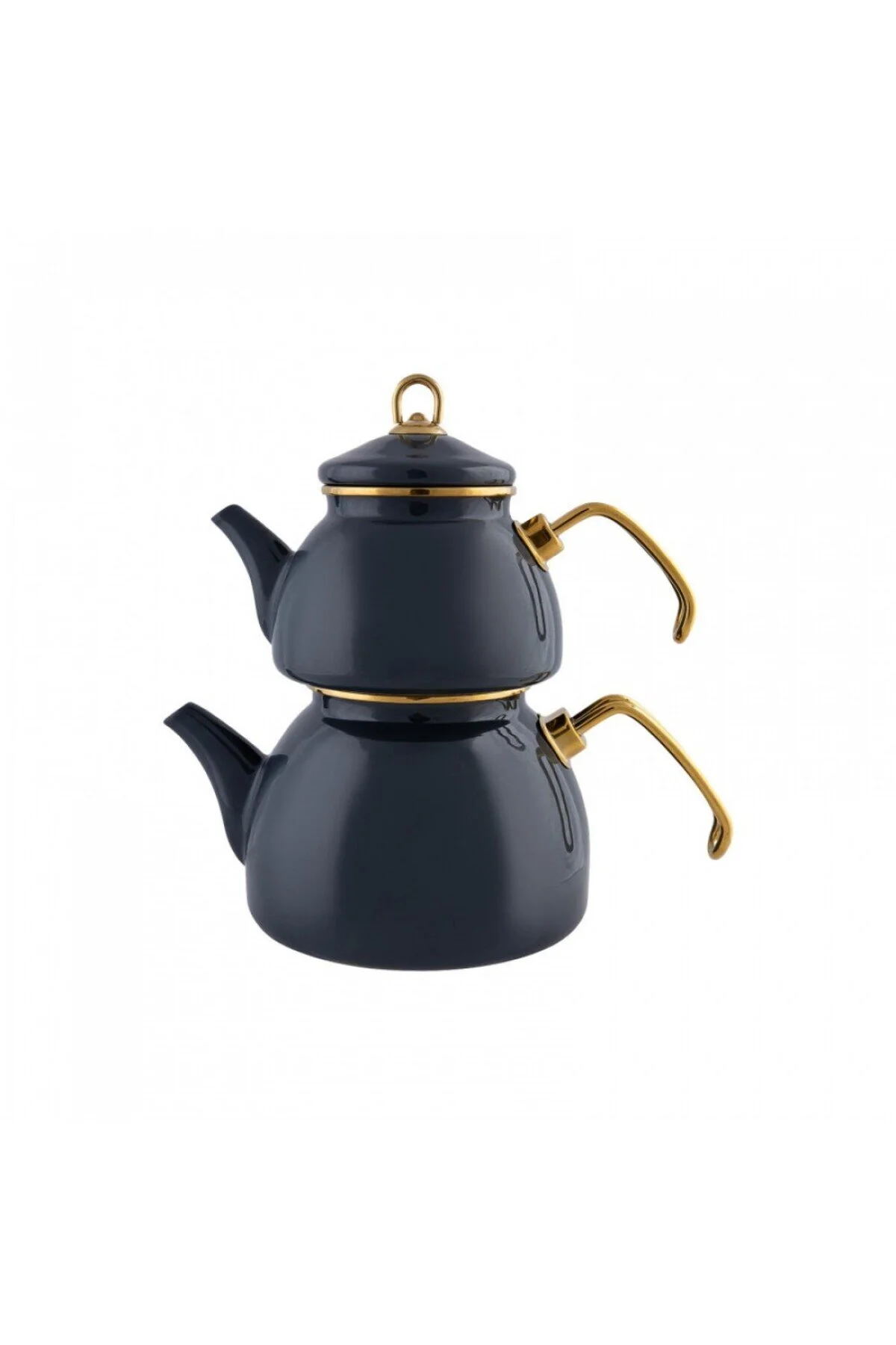 Karaca  Retro Emaille Teekannen Set, Induktionsgeeignet, Teekocher, Wasserkocher, Teeaufguss 1,1L