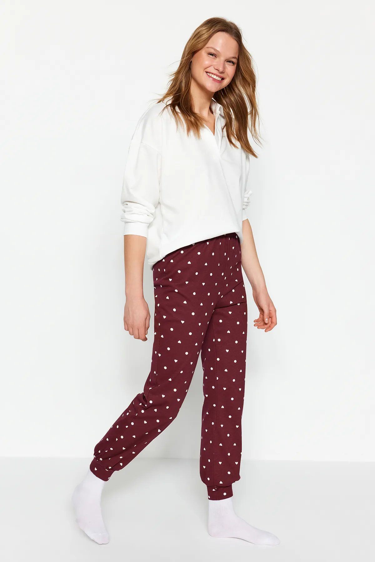 Trendyol Collection  Pyjamahose - Bordeaux - Jogger