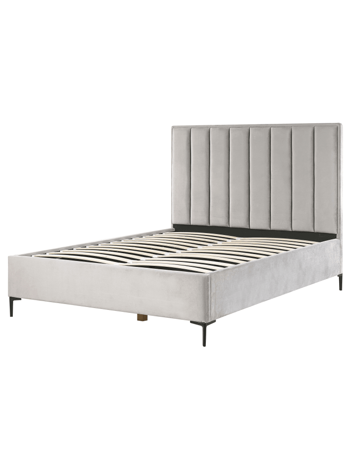 Beliani Schlafzimmer Set SEZANNE in Grau/Schwarz - (W) 170 x (H) 142  x (L) 215  cm günstig kaufen onesize