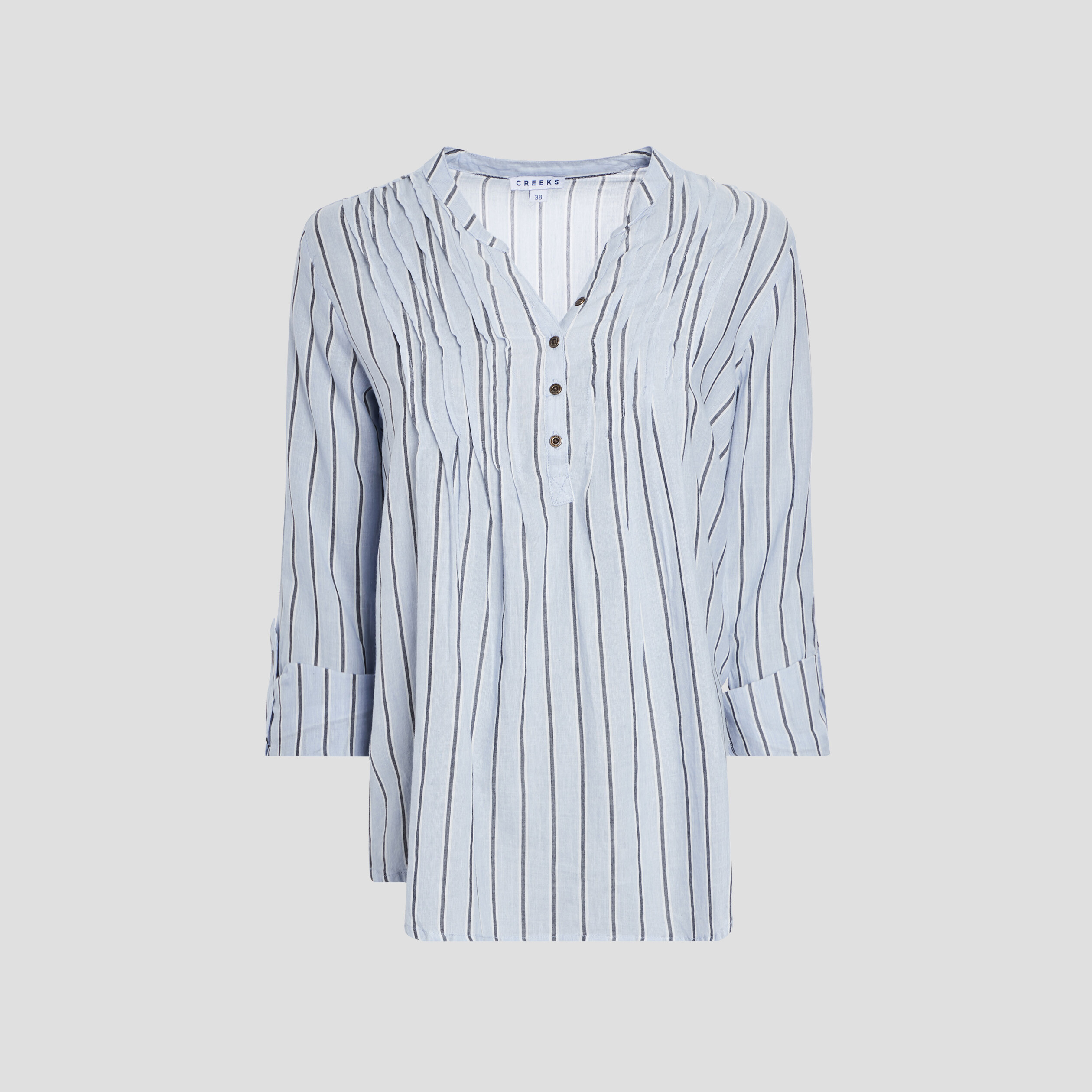 Blouse manches 3 4 bleu ciel femme | La Halle