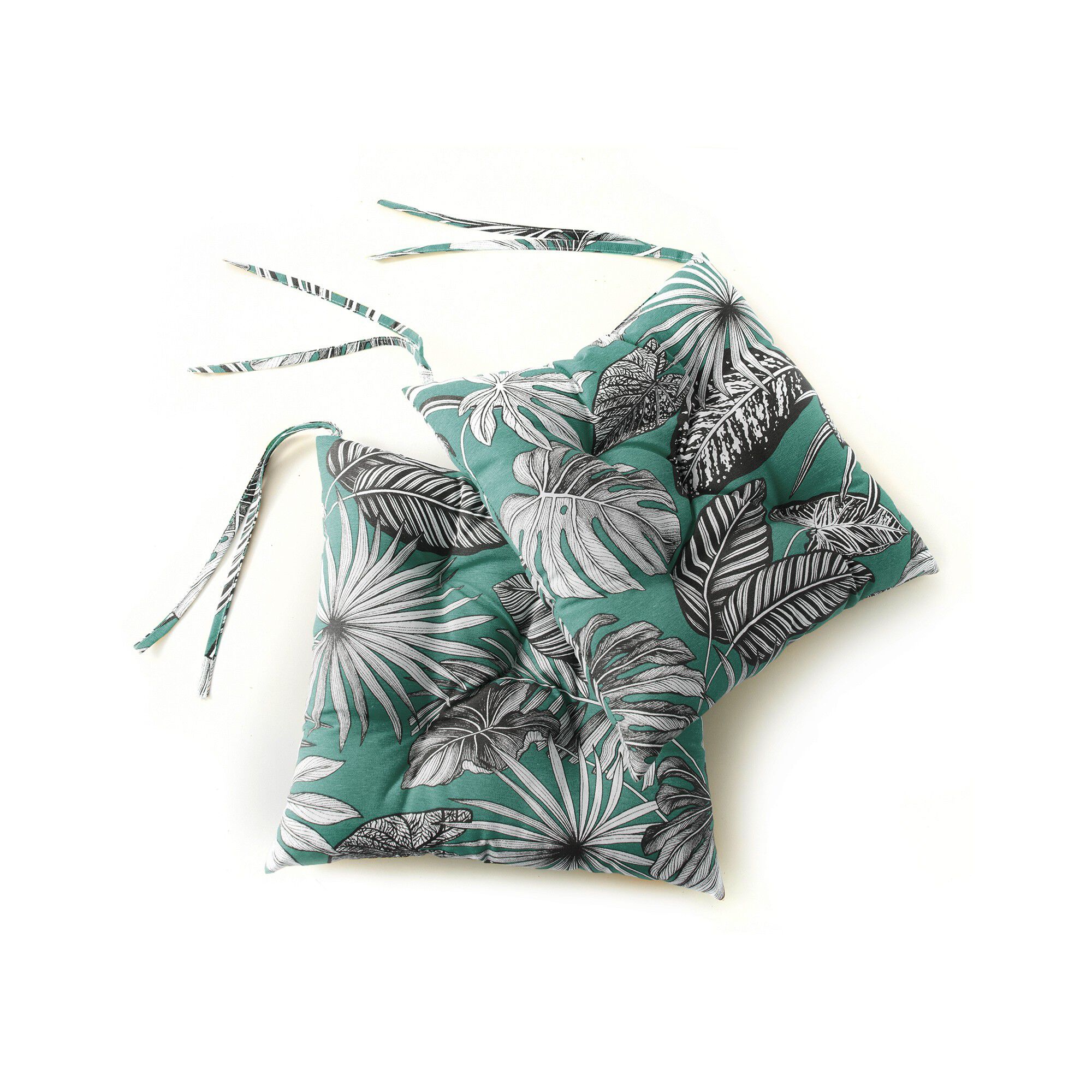 Galette de chaise imprimé tropical