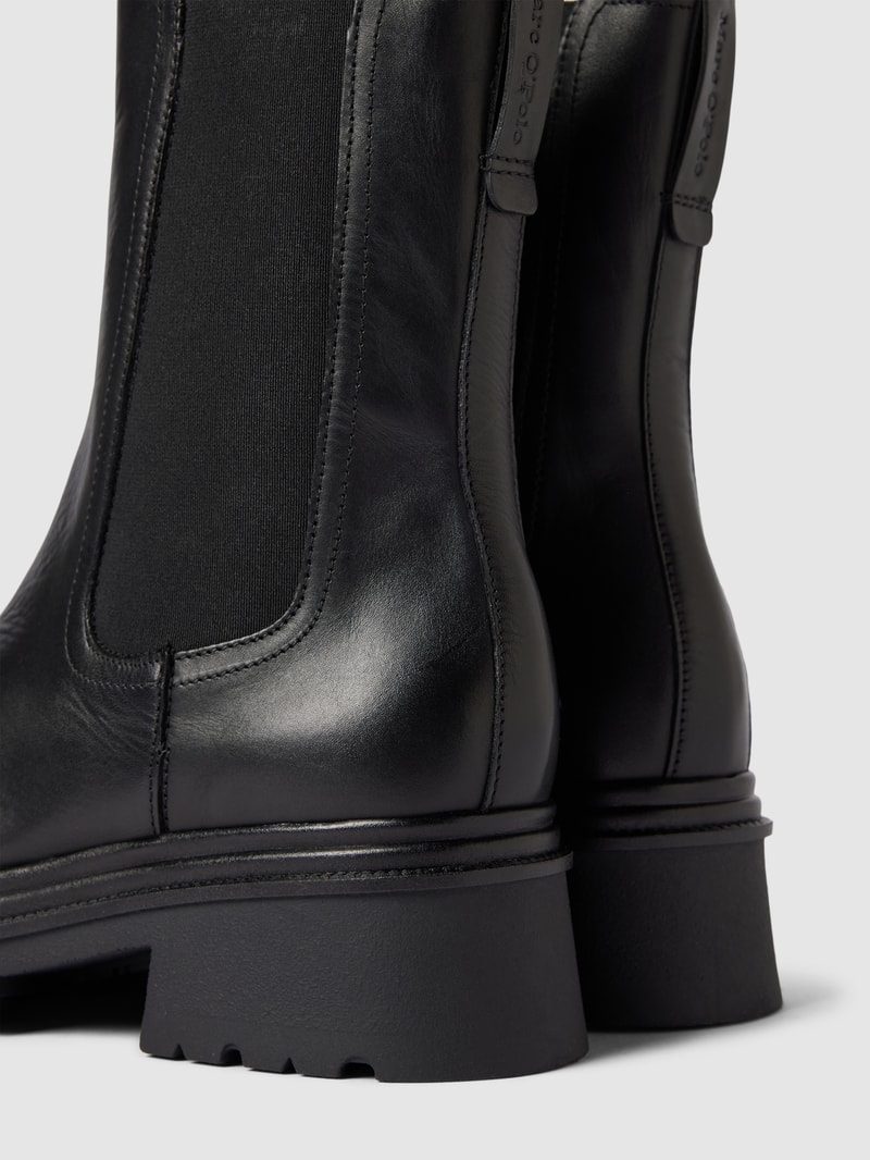 Chelsea Boots aus echtem Leder in schwarz
