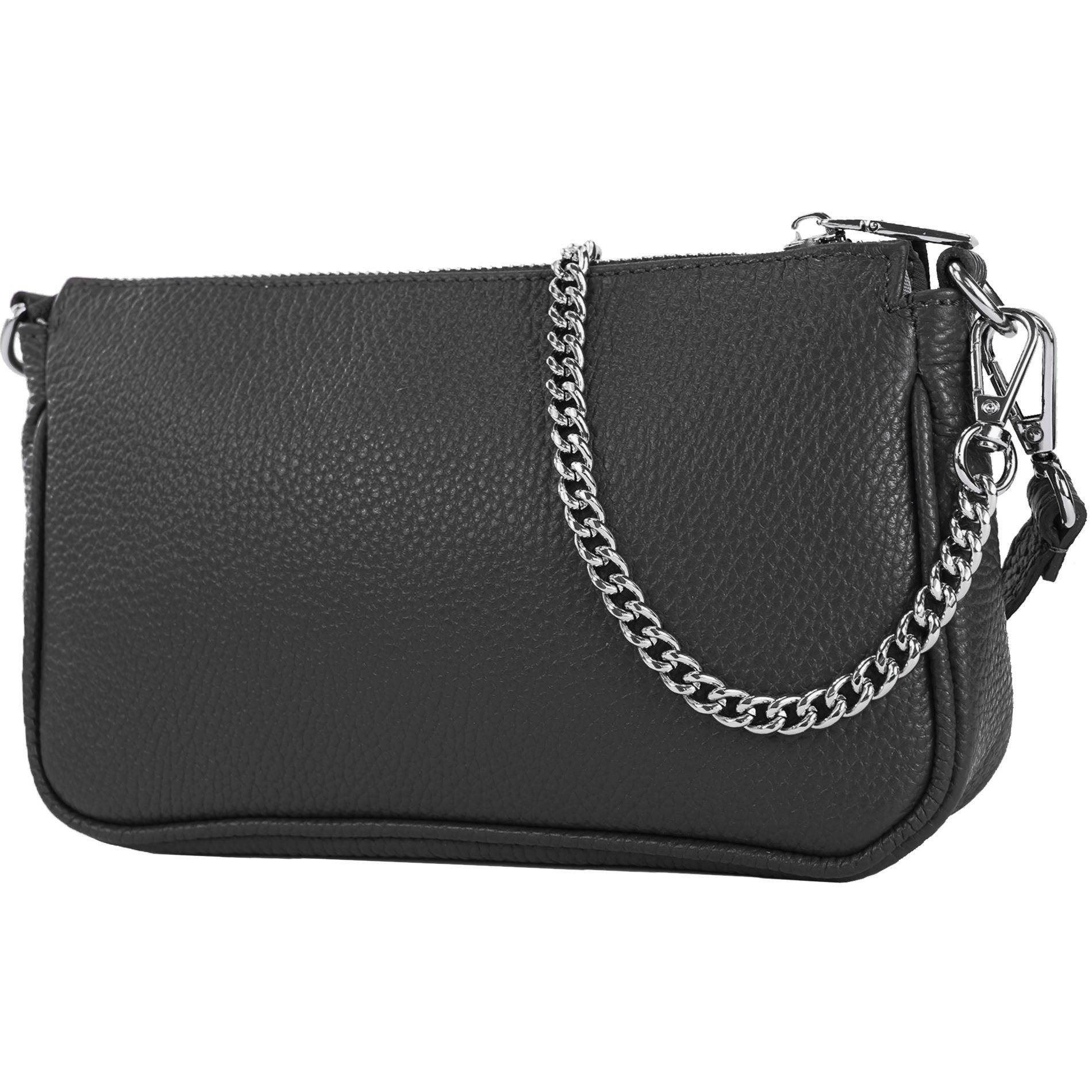 modamoda de Schultertasche T237, Echtleder Handmade in Italy