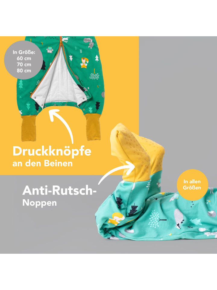 Schlummersack Bio Schlafsack mit Füßen und umklappbaren Bündchen 1.0 TOG in Orange günstig kaufen