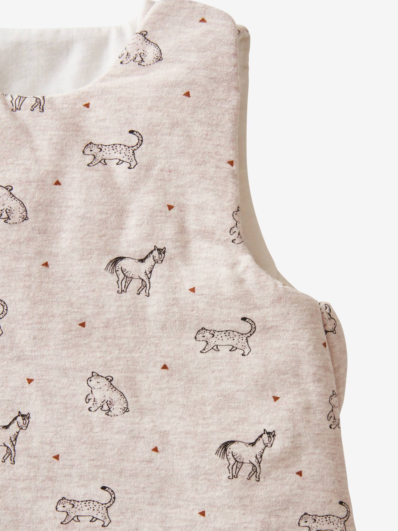 Vertbaudet Ärmelloser Baby Schlafsack WELTENBUMMLER personalisierbar - grau meliert