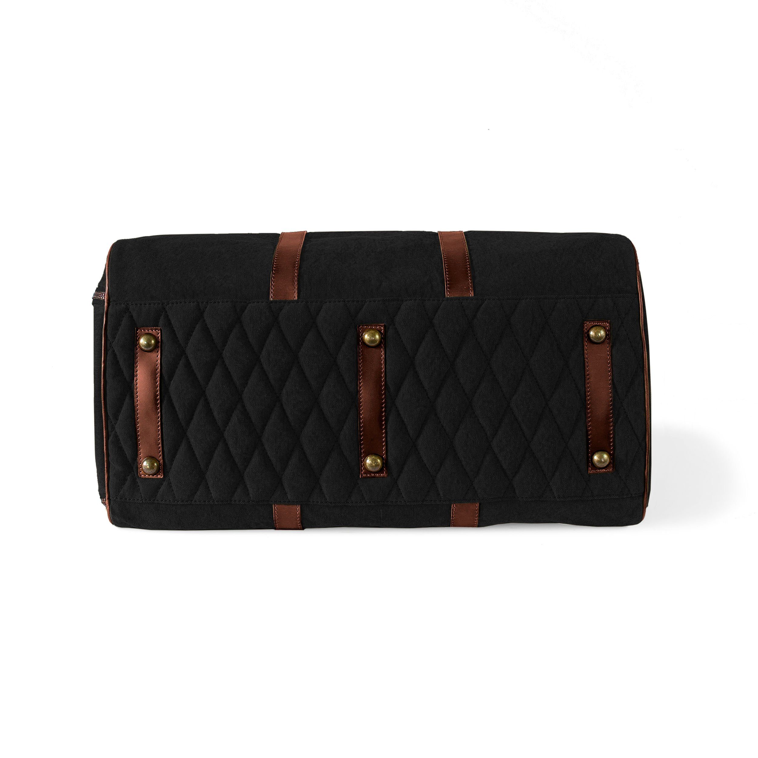 DRAKENSBERG Reisetasche Weekender Toby Schwarz, Sporttasche mit Schuhfach für Damen und Herren, Canvas und Büffelleder