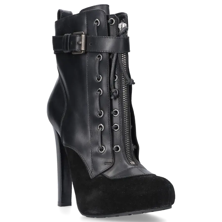 Dsquared2 - Stiefeletten Glattleder Kalbsleder Veloursleder schwarz - schwarz