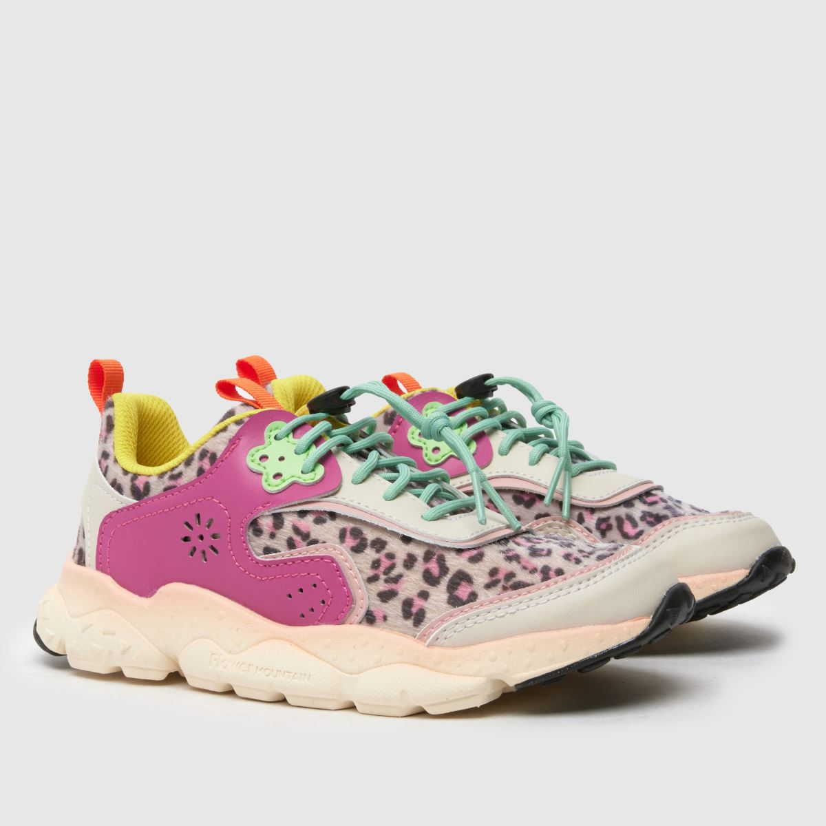 FLOWER MOUNTAIN rosa multifärgade doi flickor juniorsneakers