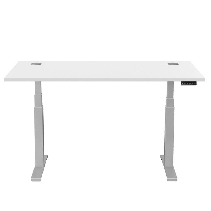 Fellowes Cambio Elektrisch Höhenverstellbar Sitz-Stehschreibtisch Rechteckig Weiß T-Fuß 1.699 (B) x 649 (T) x 1.305 (H) mm MFC (Melaminbeschichtete Spanplatte), PVC (Polyvinylchlorid), Stahl