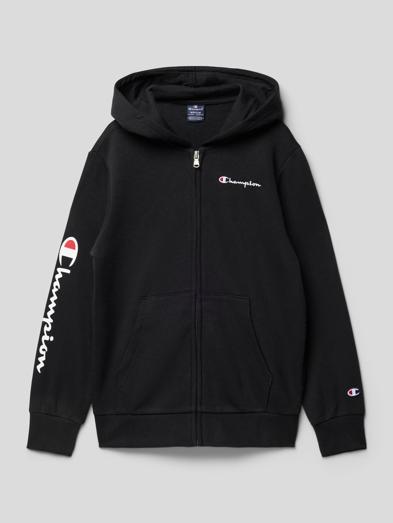 Sweatjacke mit Logo-Print in schwarz