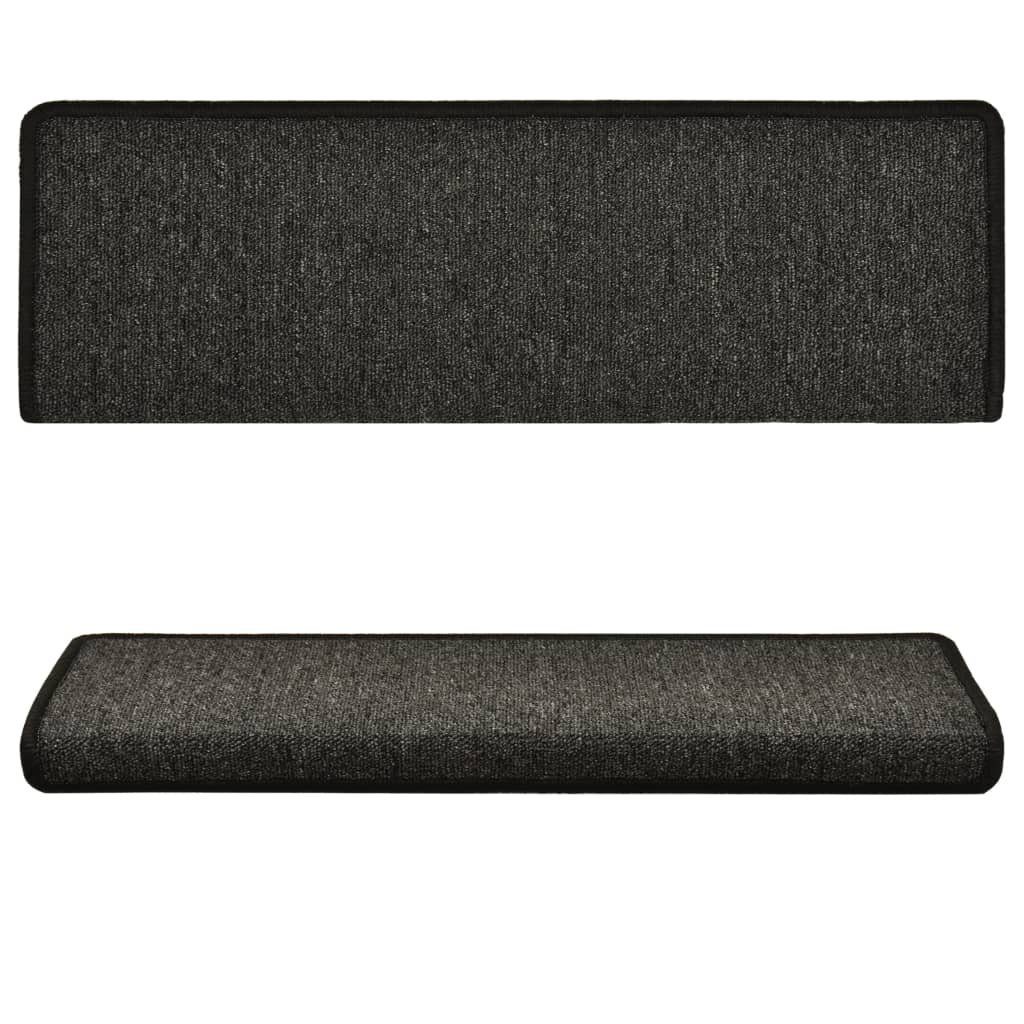 Stufenmatte Teppich-Treppenstufen 15 Stk 65 x 25 cm Anthrazit, vidaXL, Höhe: 25 mm