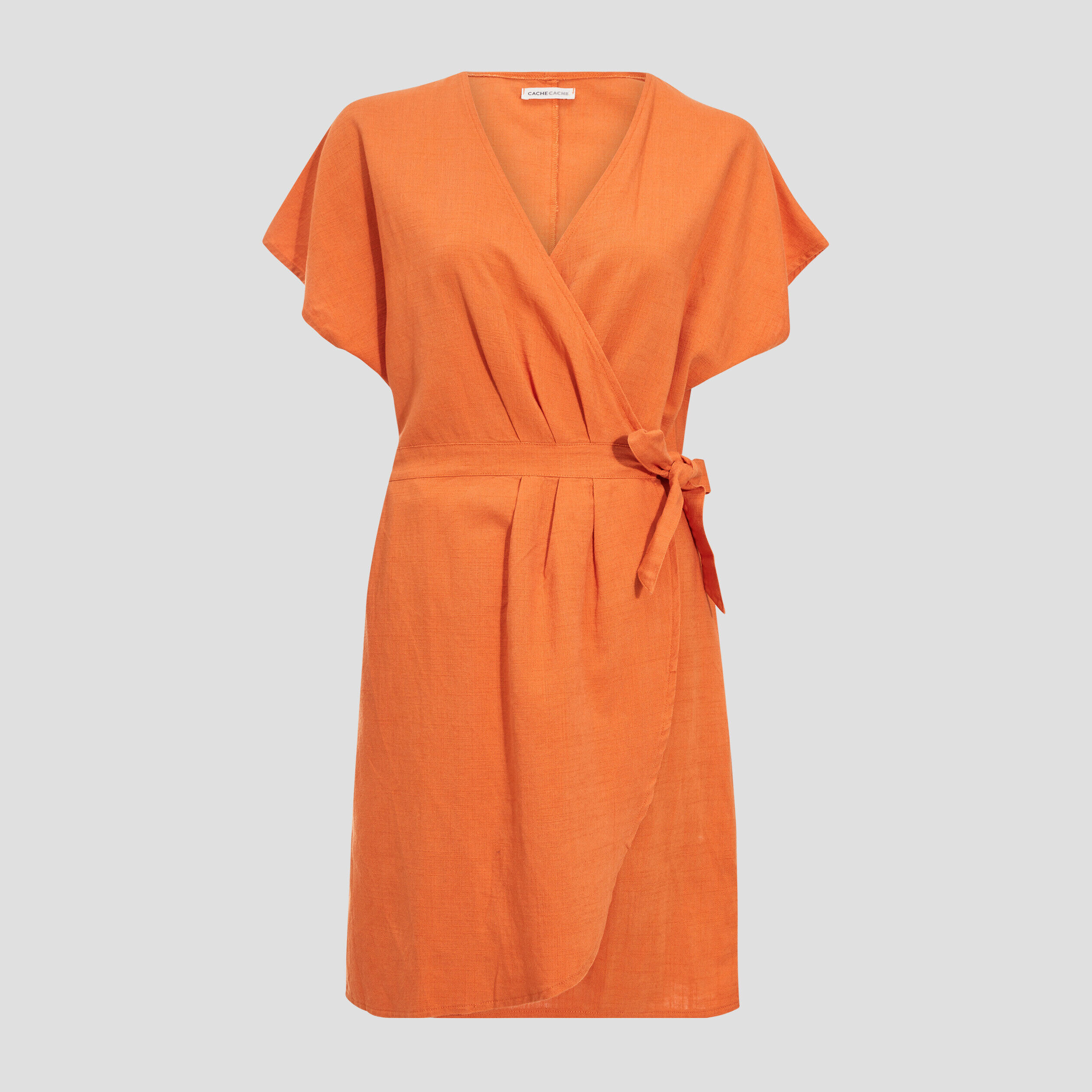 Robe à manches courtes orange femme | Cache Cache