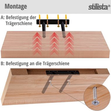 STILISTA Wandregal Wandboard Schweberegal Küchenregal Bücherregal, Regal, Volato, Länge 30 - 110 cm, 14 Farbvarianten, Stärke 3,8 cm