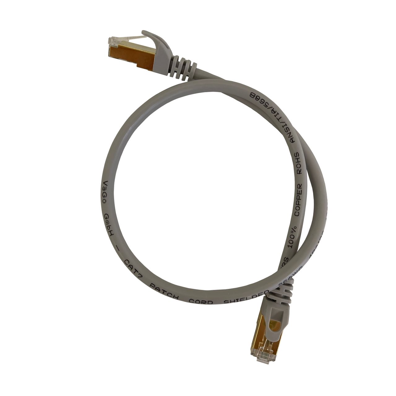 Vago-Tools CAT7 Patchkabel Netzwerkkabel grau 1m rund