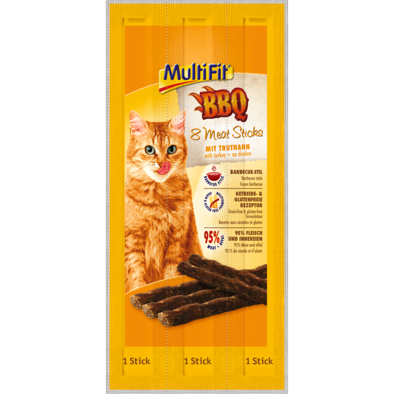 MultiFit Snacks MultiFit BBQ Meat Sticks 7x8x5g Truthahn