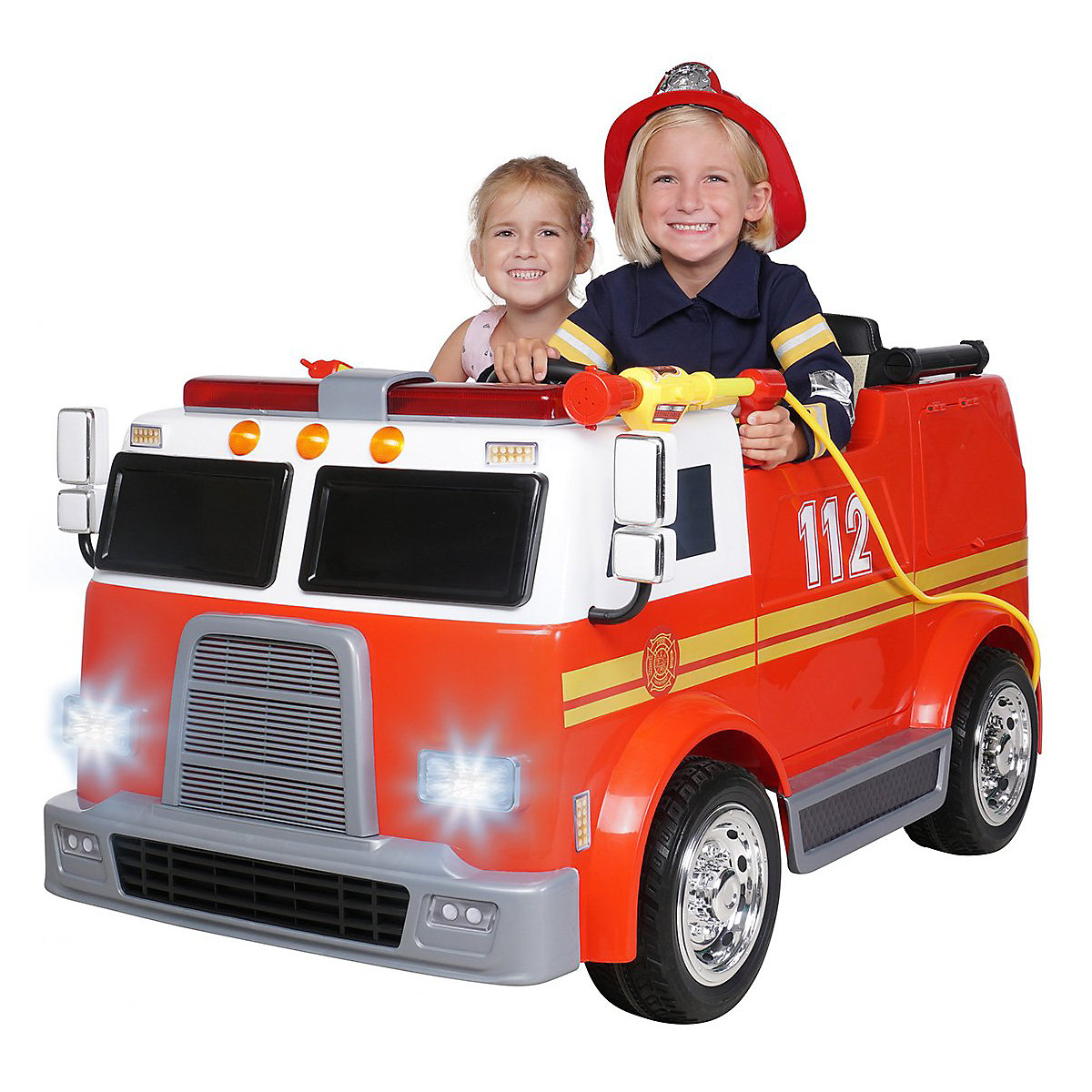 Kinder Elektroauto Feuerwehr LL911 - 2x45 Watt - Kinderauto mit Fernbedienung - Soundmodul