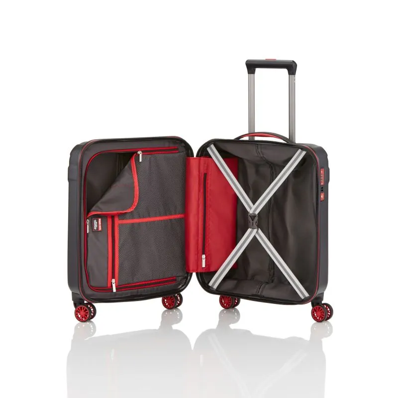 Travelite Trolley mit 4 Rollen 55cm S Vector 40 Liter - Schwarz\/Rot