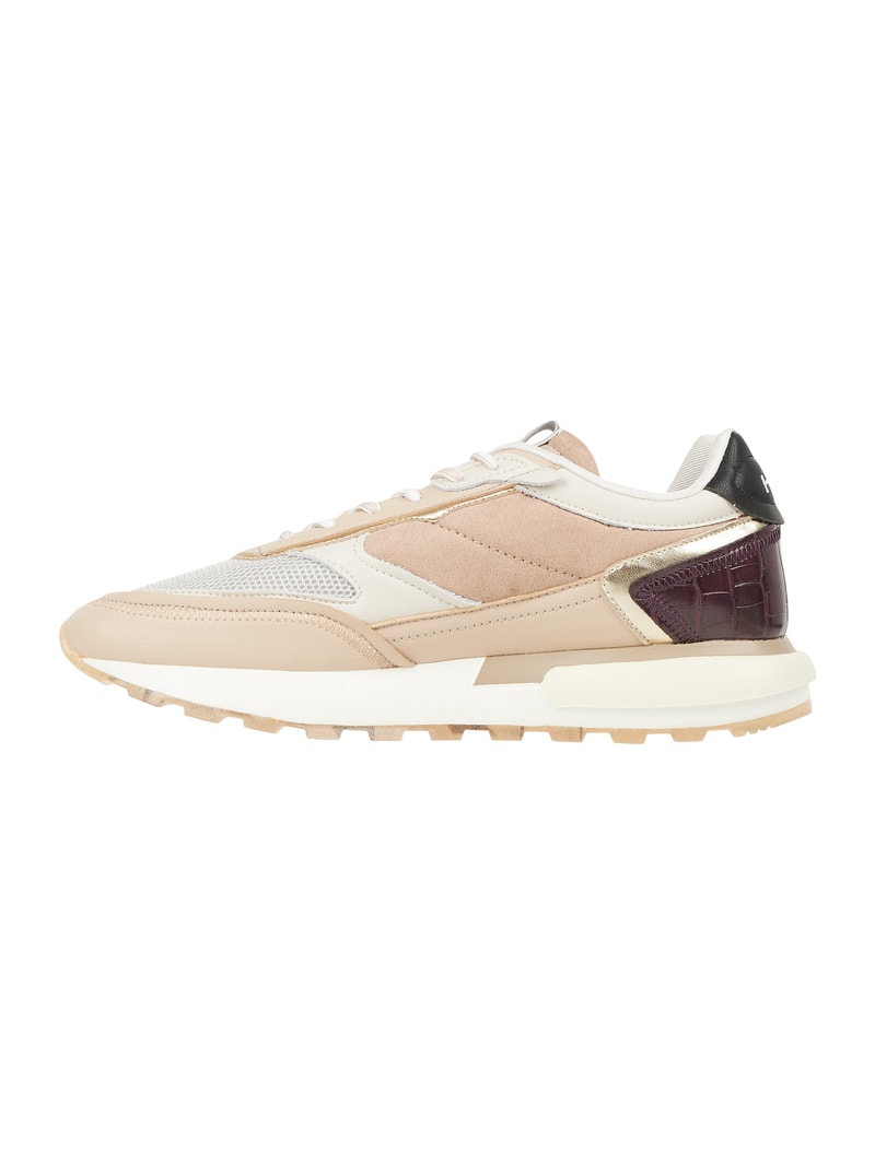 Sneaker aus Leder und Textil Modell 'Rapa Nui' in beige