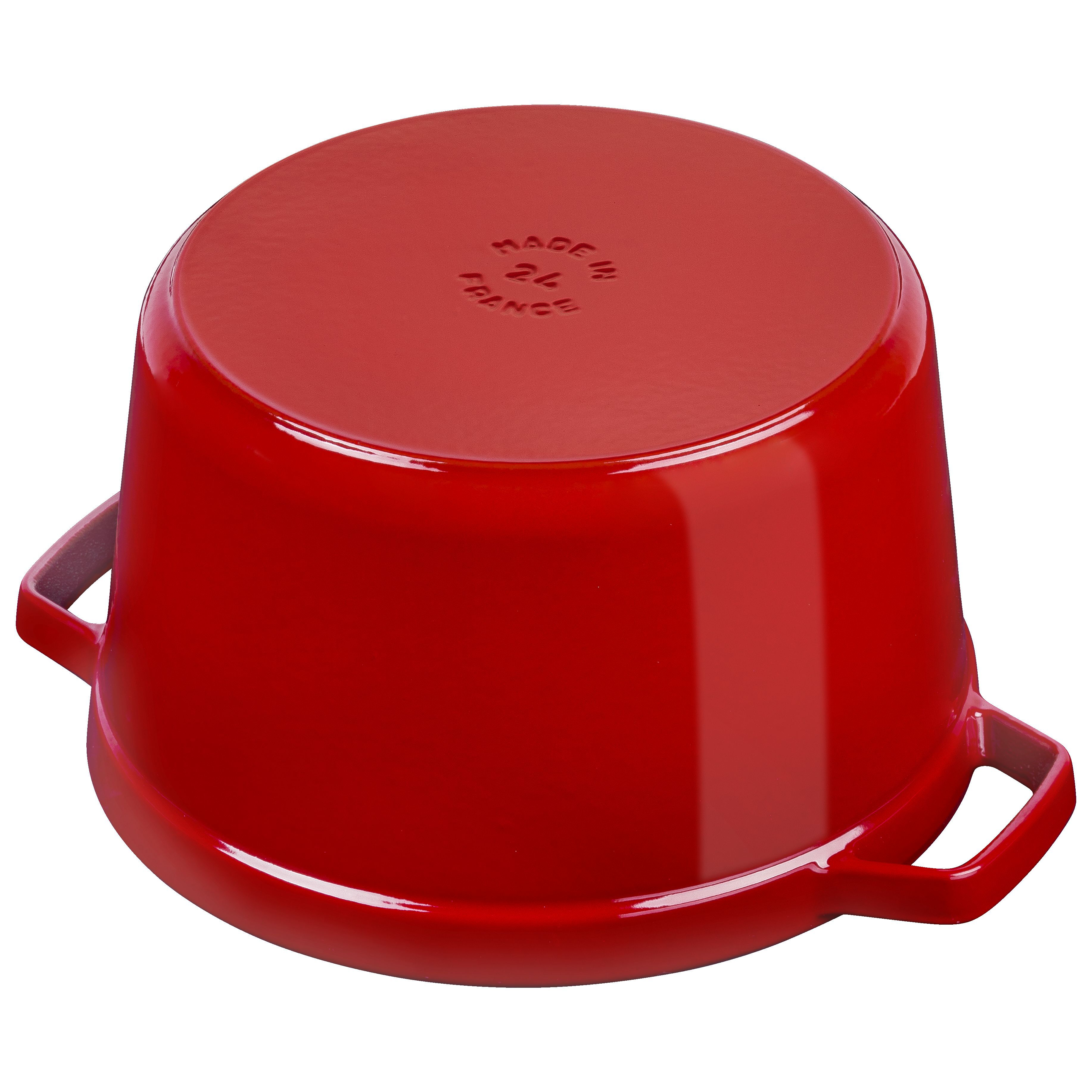 Cocotte tief 24 cm, rund, Kirsch-Rot, Gusseisen