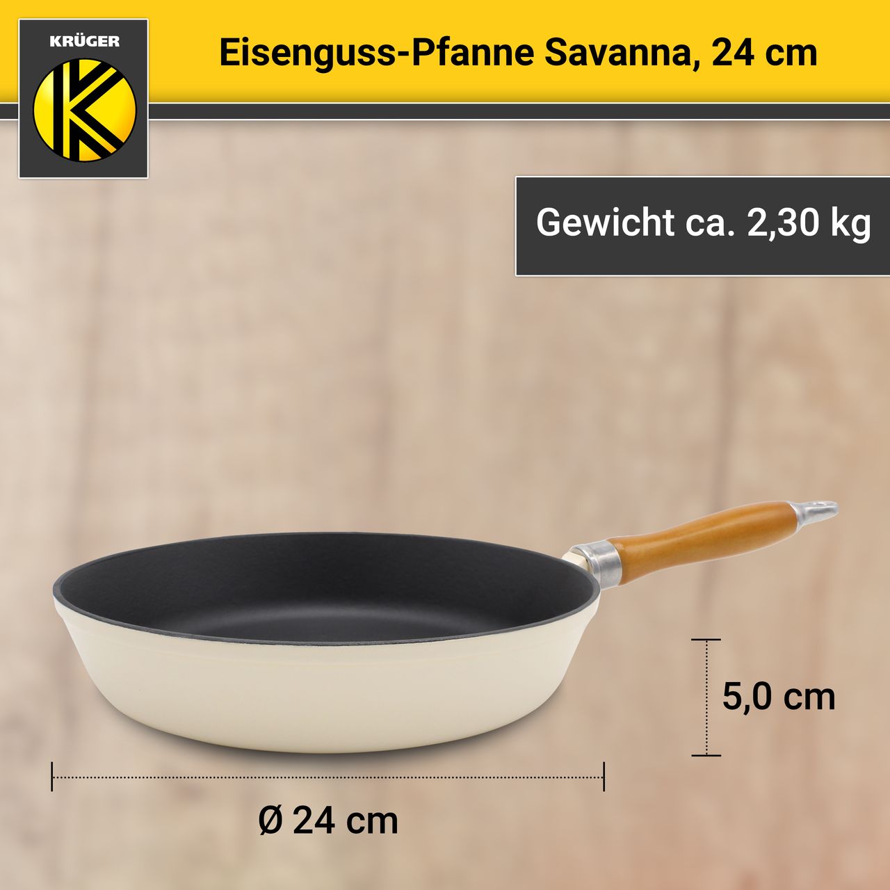 Karl Krüger Eisenguss Pfanne Serie SAVANNA, 24 cm