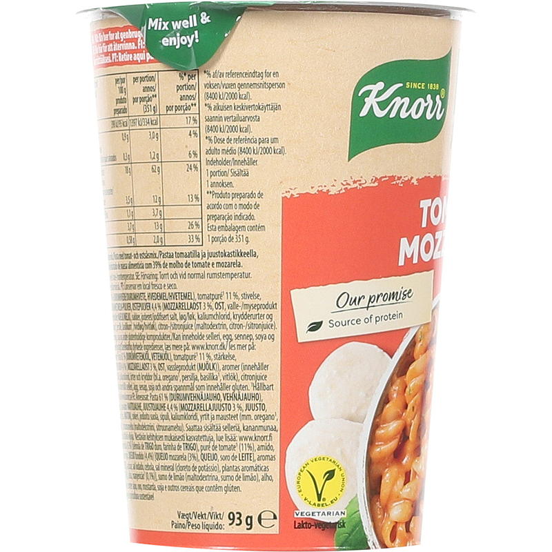 Knorr Tomat & mozzarella big snack pot 93 g Knorr