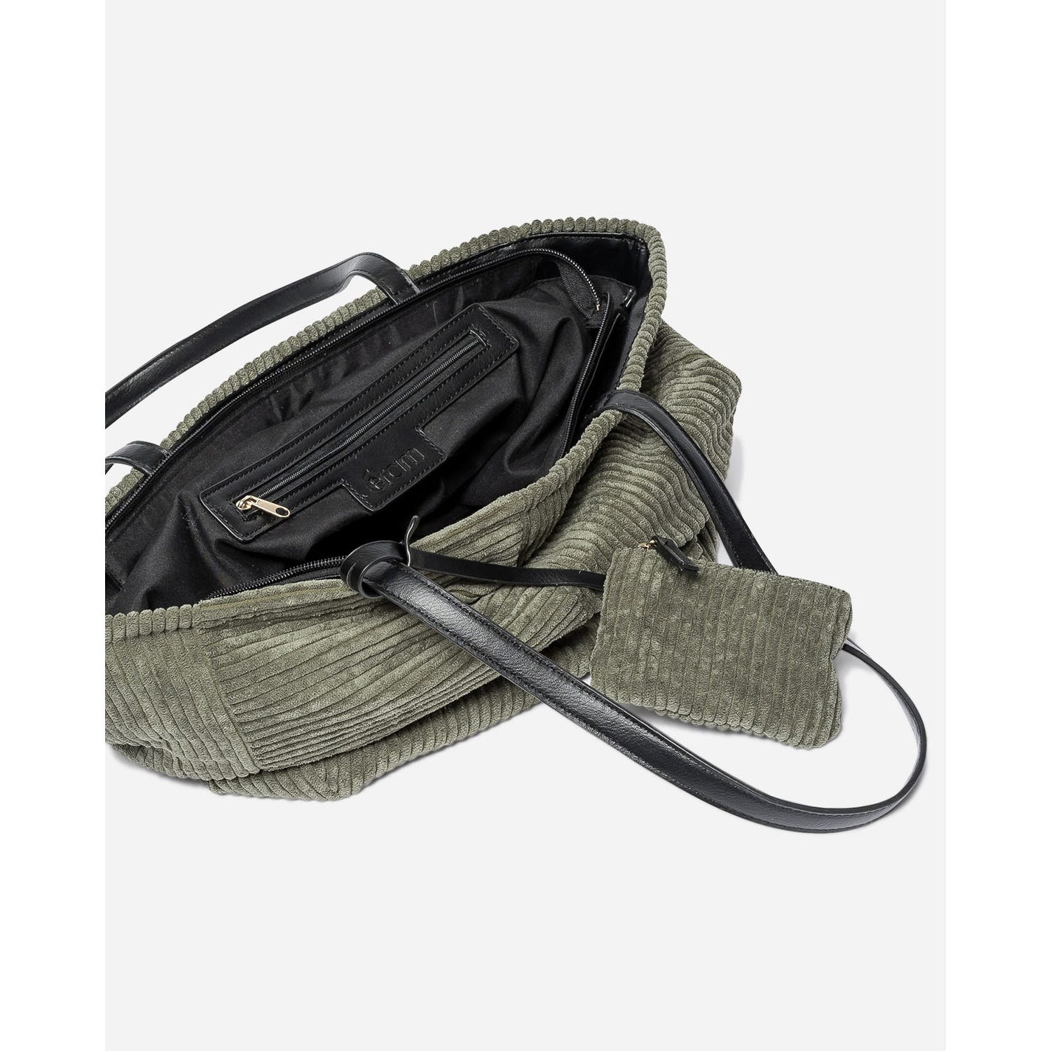 Sac cabas kaki en velours côtelé