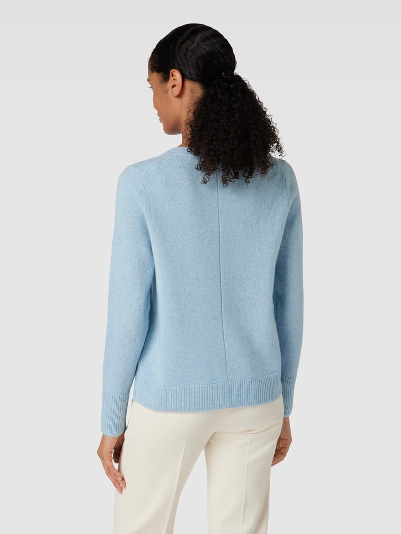Strickjacke mit Knopfleiste und Eingrifftaschen in bleu
