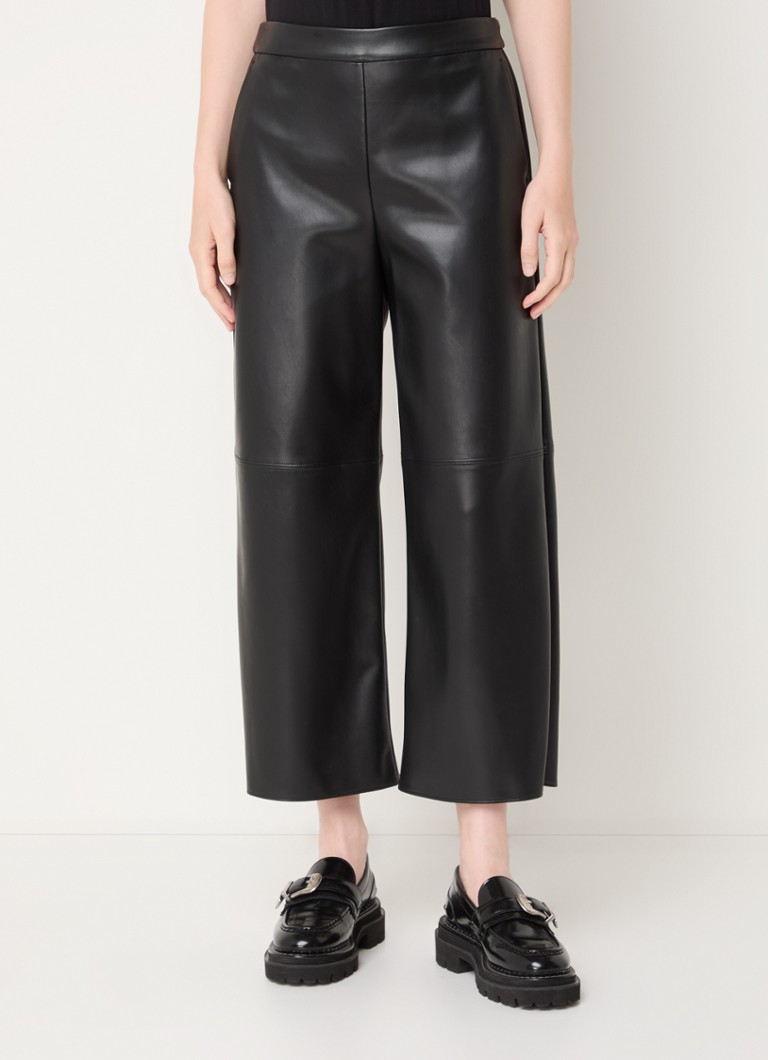 Pantaloni cropped a vita alta e gamba larga in ecopelle MaxMara Luciana