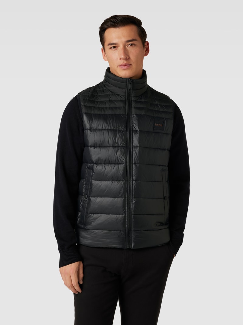 Steppweste mit Label-Detail Modell 'Odeno' in schwarz